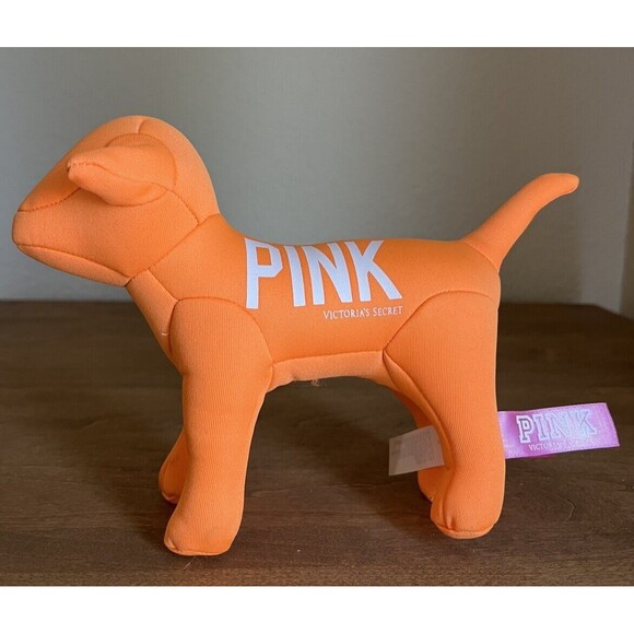 Victoria's‎ Secret Pink Mini Plush Dog Logo Stuffed Collectible 1986 Orange 2012 - Picture 2 of 12